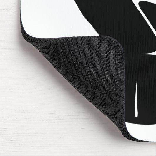 Resist met vuist - in zwart 0002 muismat (Hoek)