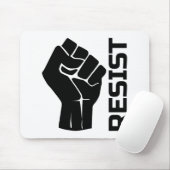 Resist met vuist - in zwart 0002 muismat (Met muis)
