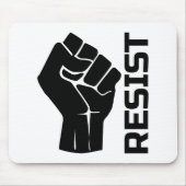Resist met vuist - in zwart 0002 muismat (Voorkant)