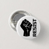 Resist met vuist - in zwart 0002 ronde button 3,2 cm (Voorkant /achterkant)