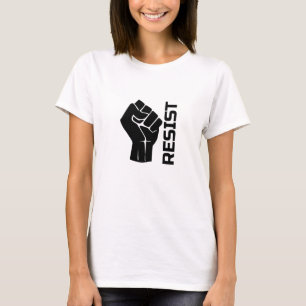 Resist met vuist - in zwart 0002 t-shirt