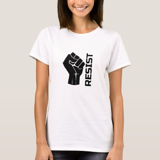Resist met vuist - in zwart 0002 t-shirt (Voorkant)