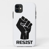 Resist met vuist - in zwart Case-Mate iPhone case (Achterkant)