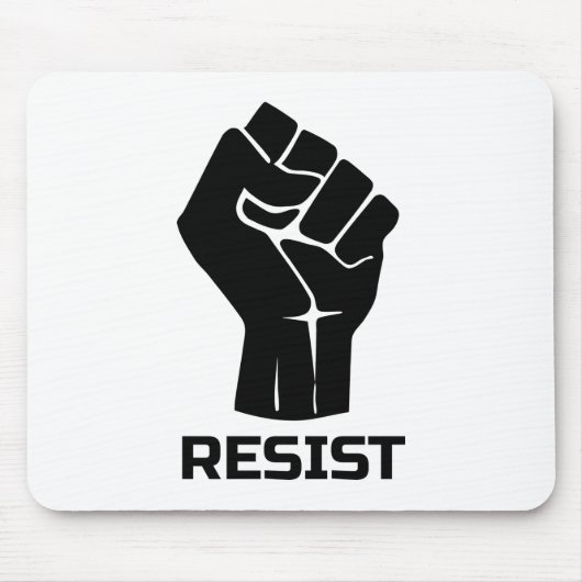 Resist met vuist - in zwart muismat (Voorkant)