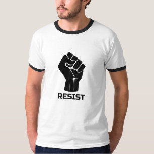 Resist met vuist - in zwart t-shirt
