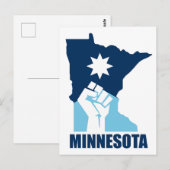 Resist Minnesota Raised Fist Briefkaart (Voorkant / Achterkant)