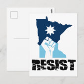 Resist Minnesota Raised Fist Briefkaart (Voorkant / Achterkant)
