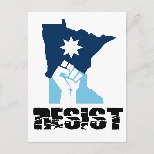 Resist Minnesota Raised Fist Briefkaart (Voorkant)