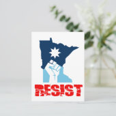 Resist Minnesota Raised Fist Briefkaart (Staand voorkant)