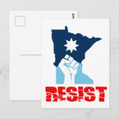 Resist Minnesota Raised Fist Briefkaart (Voorkant / Achterkant)