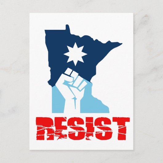 Resist Minnesota Raised Fist Briefkaart (Voorkant)