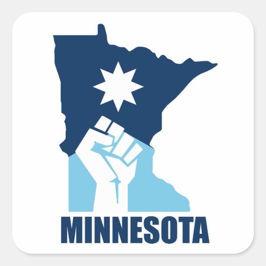 Resist Minnesota Raised Fist Vierkante Sticker (Voorkant)