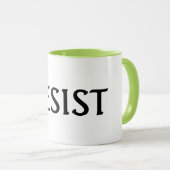 RESIST Mok White en Lime Green (Voorkant rechts)