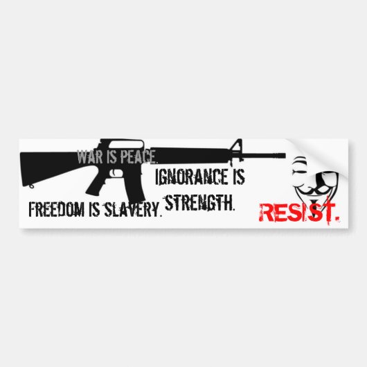 Resist - Negentien 84 Bumpersticker (Voorkant)