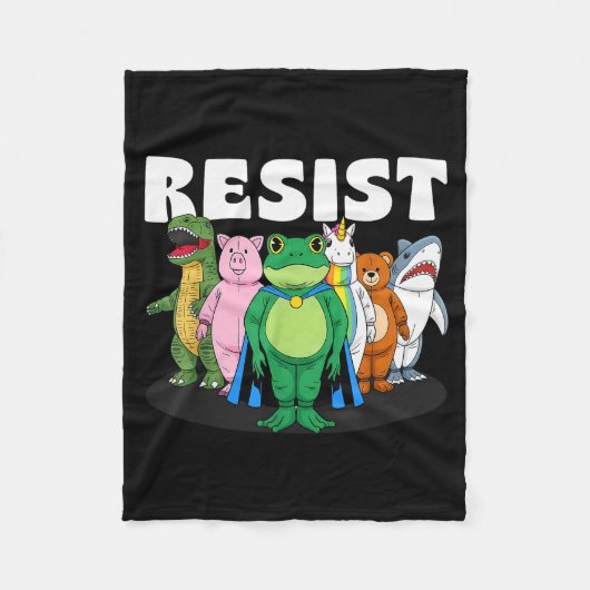 Resist No King Portland Frog Costume Activists Gro Fleece Deken (Voorkant)