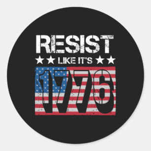 Resist of het 1776 is ronde sticker