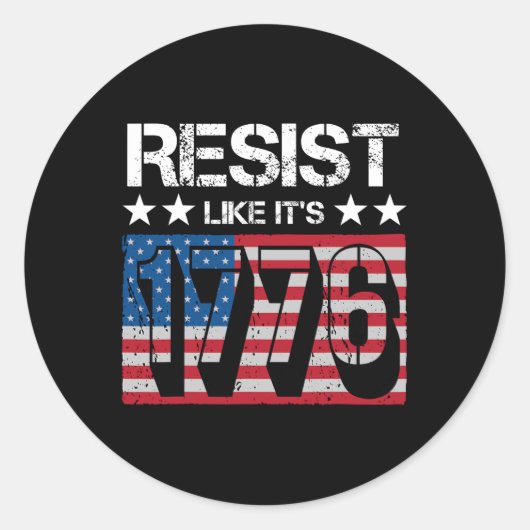 Resist of het 1776 is ronde sticker (Voorkant)