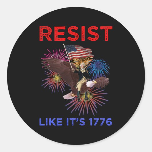 Resist of het 1776 is ronde sticker (Voorkant)
