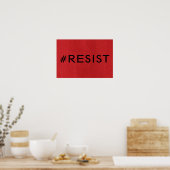#Resist op Red Linen Texture Photo Poster (Keuken)