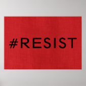 #Resist op Red Linen Texture Photo Poster (Voorkant)