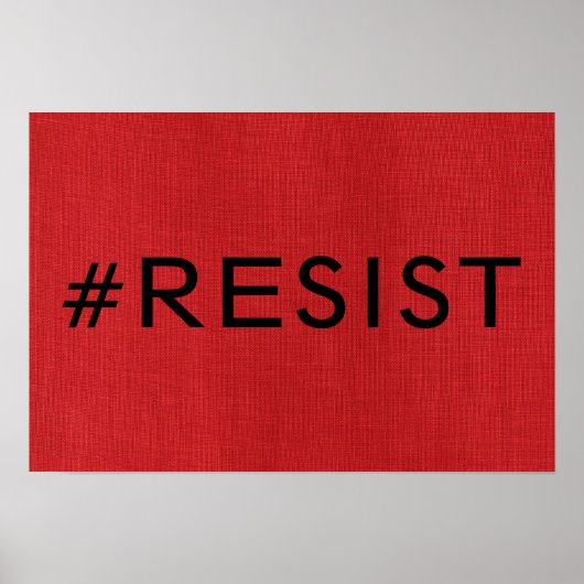 #Resist op Red Linen Texture Photo Poster (Voorkant)