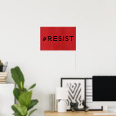 #Resist op Rode Linnen Textuur Foto Poster (Thuiskantoor)