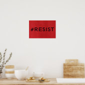#Resist op Rode Linnen Textuur Foto Poster (Keuken)