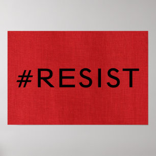 #Resist op Rode Linnen Textuur Foto Poster
