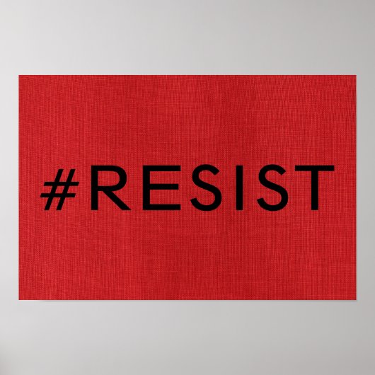 #Resist op Rode Linnen Textuur Foto Poster (Voorkant)