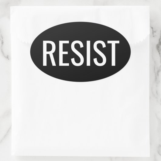 RESIST ovale sticker (Tas)