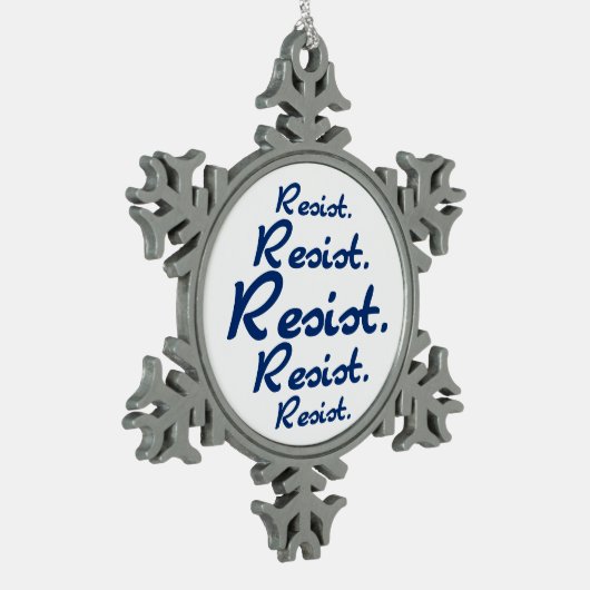 Resist Pattern Blue Tin Sneeuwvlok Ornament (Links)