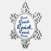 Resist Pattern Blue Tin Sneeuwvlok Ornament (Rechts)