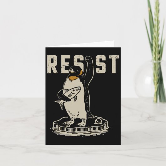 Resist Penguin Activism - Funny Resist Penguin Act Kaart (Voorkant)