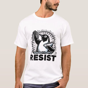 Resist Penguin Art - Grappig Protest Dier T-shirt