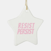 Resist Persionistisch lichtroze witte ster Kerstmi Keramisch Ornament (Rechts)