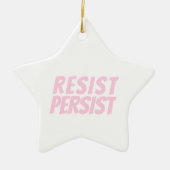 Resist Persionistisch lichtroze witte ster Kerstmi Keramisch Ornament (Voorkant)