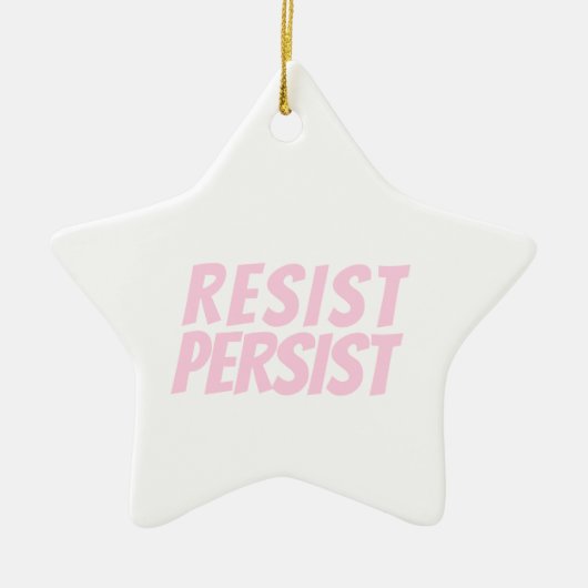 Resist Persionistisch lichtroze witte ster Kerstmi Keramisch Ornament (Voorkant)