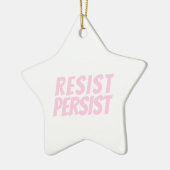 Resist Persionistisch lichtroze witte ster Kerstmi Keramisch Ornament (Links)
