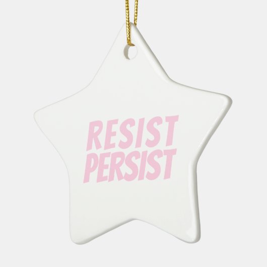 Resist Persionistisch lichtroze witte ster Kerstmi Keramisch Ornament (Links)