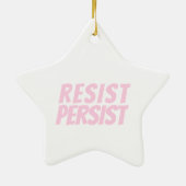 Resist Persionistisch lichtroze witte ster Kerstmi Keramisch Ornament (Achterkant)