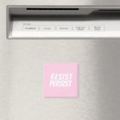 "Resist Persist" lichtroze wit Magneet (Insitu (Vaatwasser))