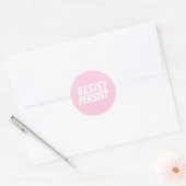 "Resist Persist" lichtroze wit Ronde Sticker (Envelop)