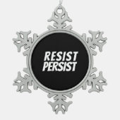 "Resist Persist" zwart wit Ornament (Voorkant)