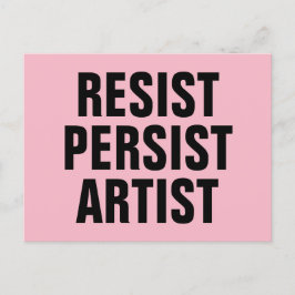 Resist Persistent Artist Resistance Pink Briefkaart