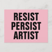 Resist Persistent Artist Resistance Pink Briefkaart (Voorkant)