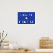 Resist & Persistent blauw Poster (Keuken)