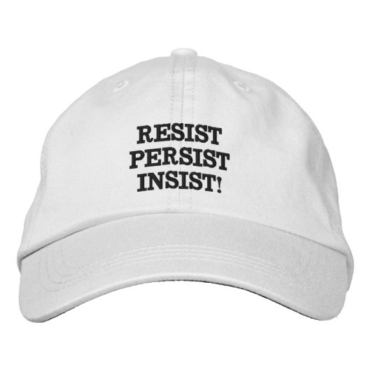 Resist persistent Insiist. Geborduurde Pet (Voorkant)