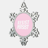 Resist Persistent licht roze schattig Tin Sneeuwvlok Ornament (Rechts)