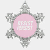 Resist Persistent licht roze schattig Tin Sneeuwvlok Ornament (Voorkant)
