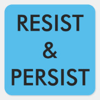 Resist & Persistent, vette zwarte tekst op helderb